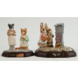 Beswick Beatrix Potter tableau figures Ginger & Pickles & Hiding from the Cat: Both limited editions