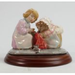 Beswick Beatrix Potter tableau figure: Mrs Tiggy-Winkle and Lucie, limited edition, on wooden plinth