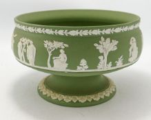 Wedgwood sage green large footed bowl: Diameter 21cm