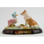Beswick Beatrix Potter tableau: Kep and Jemima, limited edition on wooden plinth