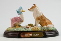 Beswick Beatrix Potter tableau: Kep and Jemima, limited edition on wooden plinth