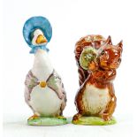 Beswick Beatrix Potter BP2 figures Squirrel Nutkin & Jemima Puddle-Duck (2):