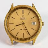 Omega De Ville Quartz date wristwatch: No strap and not working.