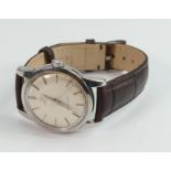 Omega Seamaster automatic gentlemans wrist watch: c1960s, stainless steel with leather strap, in