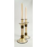 Murano Glass large glass candlesticks by Gambaro & Poggi, dated 2003: Advised by vendor of