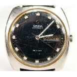 Omega De Ville manual wind gents wrist watch: Winds and ticks, but adjustment needed on winding stem