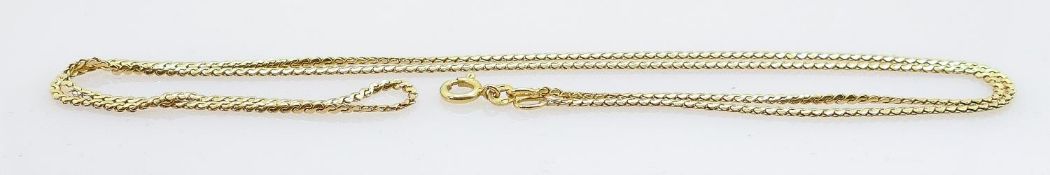 18ct gold S link neck chain: Stamped .750 and tested as 18ct gold. Weight 11g, measuring 62cm x
