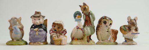 Beswick Beatrix Potter BP10a figures to include: Jemima Puddleduck with Foxy Whiskered Gentleman,