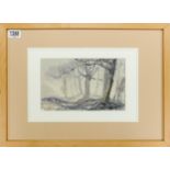 Reginald G Haggar, Watercolour painting of trees in landscape: In later wood frame, overall 16.5 x