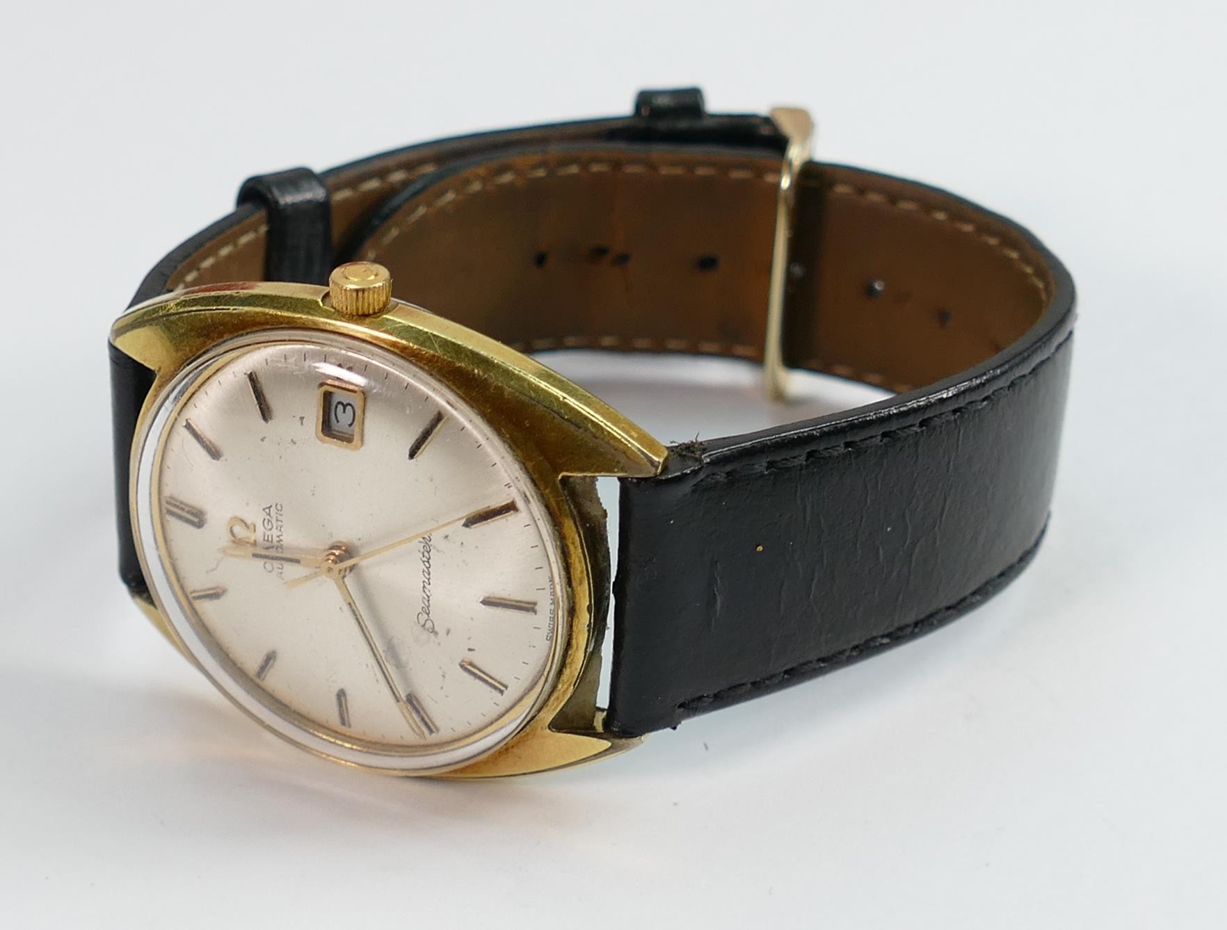 Omega Seamaster automatic gentlemans wrist watch: c1970s, gold plated case with date dial and - Image 3 of 3