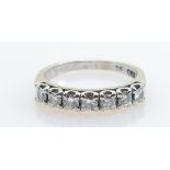 18ct white gold diamond half eternity ring retailed by Boodle & Dunthorne: Set 8 diamonds each