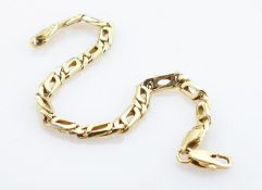 18ct gold high quality hallmarked bracelet: Weight 18.8g, measures 20.0cm x 5mm deep.