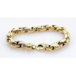 18ct gold & diamond set bracelet: Weight 34.1g, 20.5cm x 8mm wide. Stamped .750 and tested as