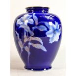 Japanese deep blue Fukagawa vase: Height 21cm