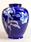 Japanese deep blue Fukagawa vase: Height 21cm