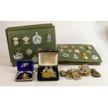 A large collection of original & reproduction military cap badges: