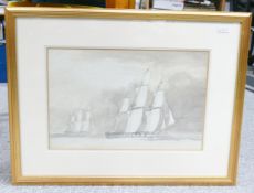 Shipping in the Far East c1806: Pair of pen & wash paintings by artist Lt. George Crichton RN.