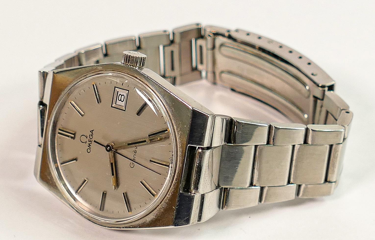 Omega Automatic Geneve gents watch with date: Manual wind. Case diameter 34mm excluding button. - Image 3 of 3