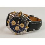 Breitling Gents Chronomat automatic wrist watch: Winds, ticks, sets & runs down, chrono button