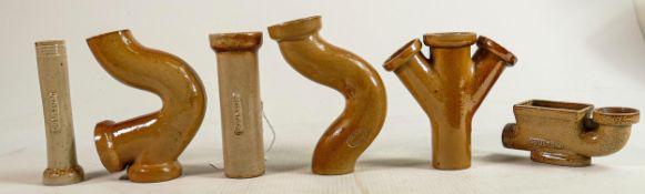 A collection of 19th century Doulton Salt Glaze stoneware miniature Plumbing Salesman's