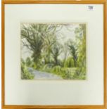 Reginald G Haggar, Watercolour painting ''Spring near Cop Mere Staffordshire'': In wooden frame,