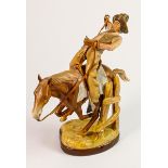 Beswick prototype model of Cowboy on horse: Painted in natural colours, height 24cm (made in the