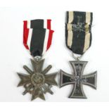 German Iron cross 1915 together with German 1939 Merit medal. (2)