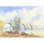 E H Mitchell Watercolour painting "Avignon": In later frame, 36 x 26cm.