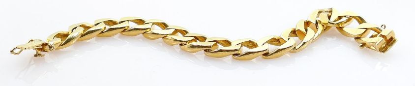 Very heavy hallmarked 14ct gold curb link bracelet: Weight 68.1g, length 20cm, width 11mm,