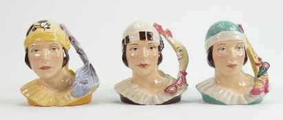 Kevin Francis limited edition Art Deco girl character busts with differing handles to include: