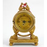 French Ormolu Mantle clock with 3 train movement: Striking and repeating movement. Ticking order and