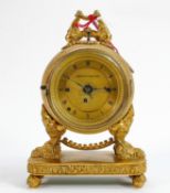 French Ormolu Mantle clock with 3 train movement: Striking and repeating movement. Ticking order and