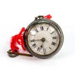 18th century silver pair cased verge movement pocket watch: Movement bears the makers name Thomas