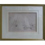 Marine watercolour sketch English School c1840: In the manner of E W Cooke. An unfinished work in