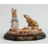 Beswick Beatrix Potter tableau figure: Peter and Benjamin Picking Onions, limited edition, on wood