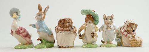 Beswick Beatrix Potter BP9 figures to include: Benjamin Bunny, Tom Kitten, Peter Rabbit, Mrs Tiggy-