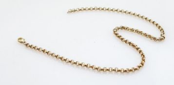 9ct gold belcher link bracelet: Weight 17.4g, measures 41cm x 4mm deep.