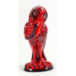 Peggy Davies Ruby Fusion Grotesque bird figure The Whisperer: Height 27cm