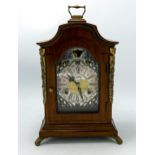 Mahogany cased Warmink miniature Bracket clock with Moon Face feature: Height 30cm, 18cm width, 13cm