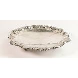 Silver footed shaped dish: Hallmarked for Sheffield 1896, 796g.