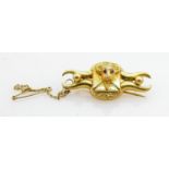 Hallmarked silver gilt Buffaloes brooch: Presented by the Mardolle Lodge G217 in 1953.