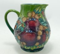 Moorcroft Finch and Berries jug: Height 14.5cm ( damage to spout)