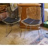 A pair of 1970s chrome chairs in the manner of Harry Bertoia.