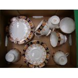 6 Royal Albert Heirloom patterned Trios; Cup, Saucer & Side plate (1 saucer burgess bros)