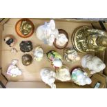 A mixed collection of ceramic and resin Buddha figures: (1 tray).