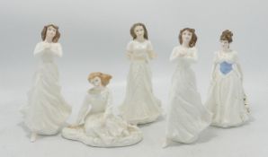 Royal Doulton Small Lady Figures to include: Forever Yours, Forget Me Not, Melody, Forget Me Not &