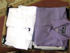 A quantity of mens shirts: to include dress shirts and casual . Mainly XL (18)