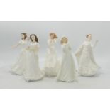 Royal Doulton Small Lady Figures to include: Sentimental Greetings, Charmed, Thank You, Christmas