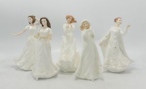 Royal Doulton Small Lady Figures to include: Sentimental Greetings, Charmed, Thank You, Christmas