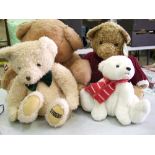 Four teddy bears to include Selfridges: and Bloomingdales (4)